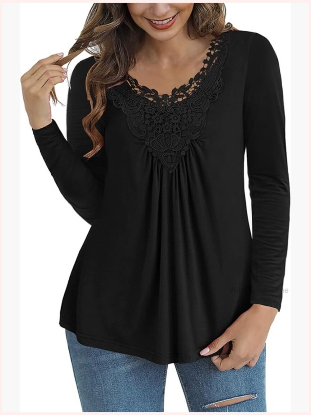 Plus Size Lace Crochet Tunic Top Loose Fit Short Sleeve Blouse